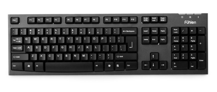 Bàn phím Fuhlen L411 USB Black có thiết kế mỏng nhẹ